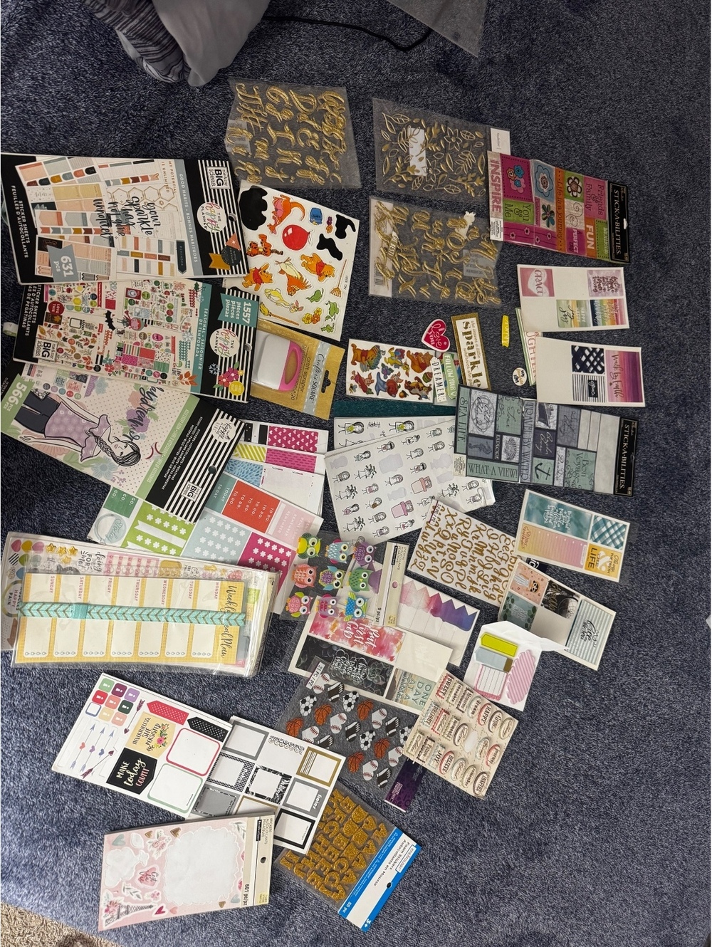Large Scrapbooking Planner Sticker Craft Lot 12x12 Page Protectors